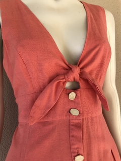 Vestido Coral Carmezim - 40 - Brechó de Casa