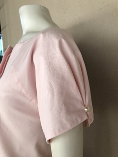 Vestido Rosa Caligrafia - P - Brechó de Casa