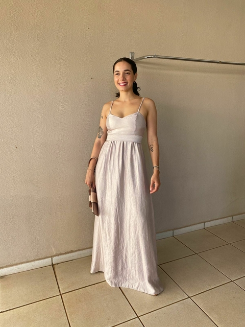 Vestido Festa Longo Nude Pactus - P