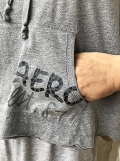 Blusa Com Capuz Cinza Aero - P/M - Brechó de Casa
