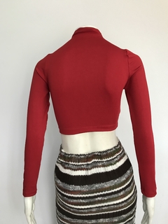 Cropped Gola Alta Vermelho - P - Brechó de Casa