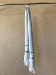 Cachecol Tricô Azul - Brechó de Casa