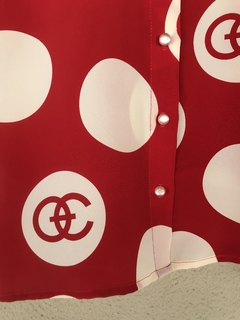 Camisa Crepe Estampa Vermelha - P/M