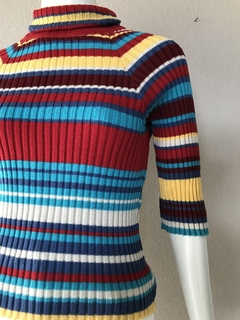 Blusa Tricô Listras Coloridas - M - loja online