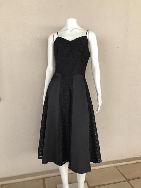 Vestido Preto Manga Rosa Pink - 38/40