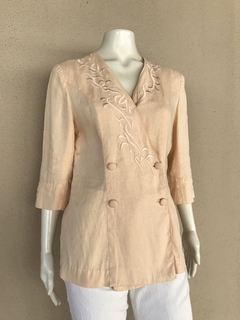Blazer Linho Bordado Pêssego - 38 - comprar online