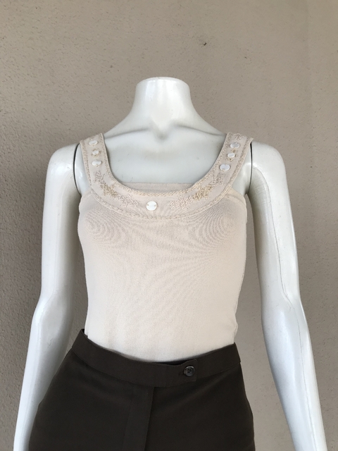 Regata Tricô Bege Le Lis Blanc - P