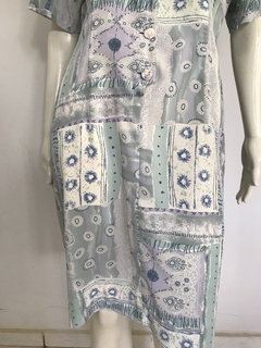 Vestido Estampa Azul - 40 - comprar online