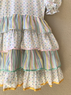 Imagem do Vestido Infantil Poá/listras - 6-8 Anos