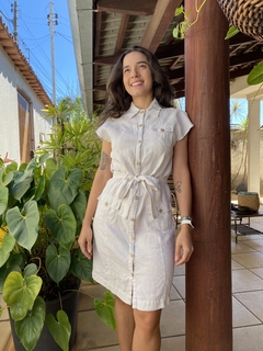 Vestido Linho Bege Talita Kume - 38 - comprar online