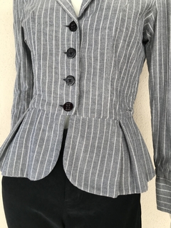 Blazer Cinza Listradinho Hering - P - Brechó de Casa