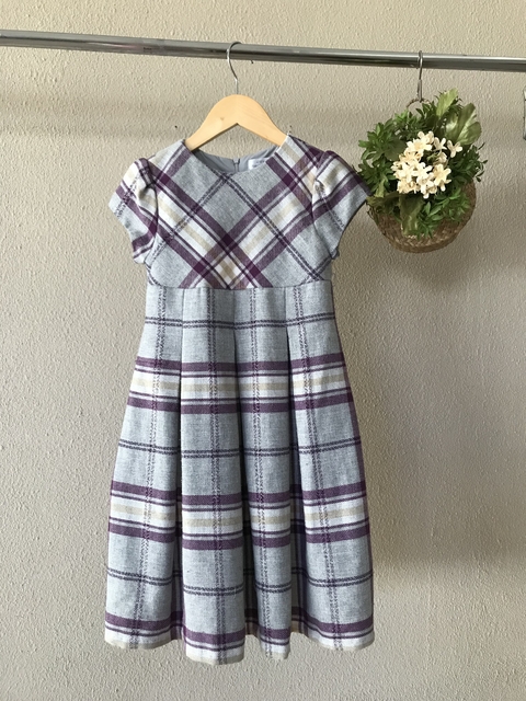 Vestido Infantil Xadrez - 6/8 Anos