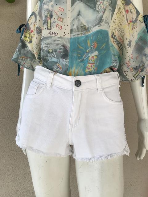 Short Branco Brim - P