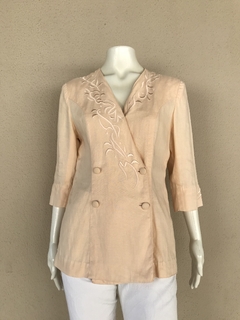 Blazer Linho Bordado Pêssego - 38