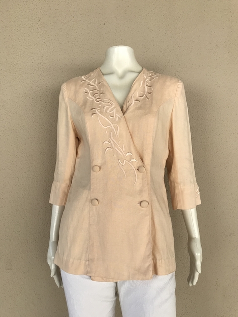 Blazer Linho Bordado Pêssego - 38