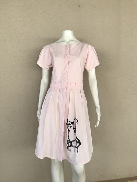 Vestido Rosa Caligrafia - P