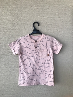 Camiseta Infantil Rosê Estampa Póim - 3 Anos