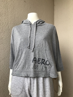 Blusa Com Capuz Cinza Aero - P/M - comprar online