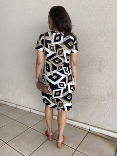 Vestido Nanza Estampado - 38 - Brechó de Casa