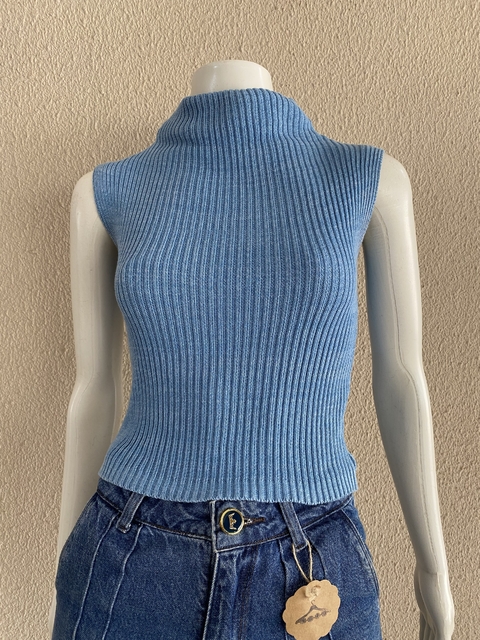 Blusa Tricô Azul Mescla - P - comprar online