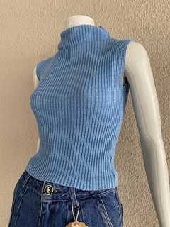 Blusa Tricô Azul Mescla - P na internet