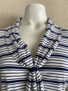 Blusa Stroke Listrada - M - Brechó de Casa