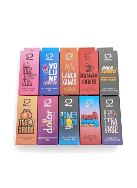 KIT 10 BISNAGAS FUNCIONAIS SEXY FANTASY