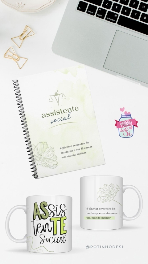 Kit Assistente Social - Cad A5 + Caneca