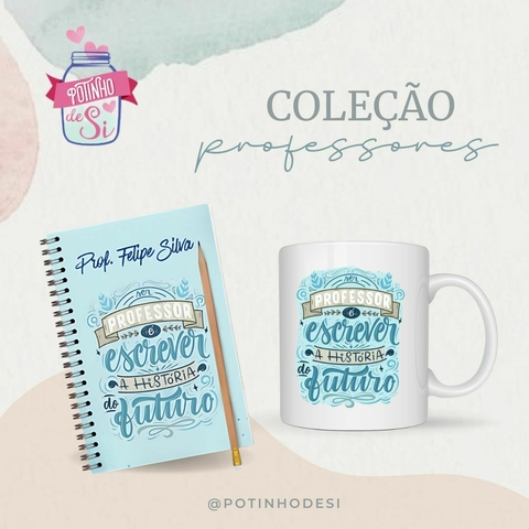 Kit Caneca + Bloco Professor Azul