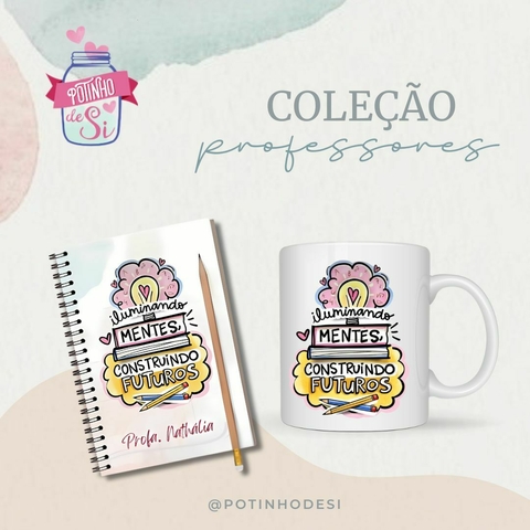 Kit Bloco + Caneca Professora Luz