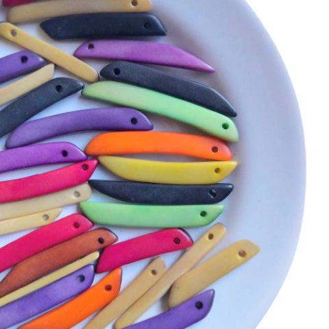 PALITOS DE JARINA COLORIDOS (10un,Com furo)