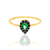Anel Rommanel folheado a ouro gota com zircônias e aplicação de rhodium negro- 512751 - comprar online