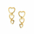 Brinco folheado a ouro 18k corações - tam.único 523433