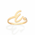 Anel de letra folheado a ouro 18k-letra 513440