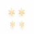 Kit brincos folheados a ouro estrela - 526219