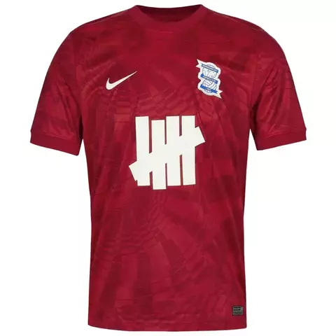 Red Birmingham Third 2025/2026 Nike football jersey for men with white Nike logo and club crest on chest