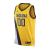 Esta imagem mostra a frente marcante da Camiseta NBA Indiana Pacers Statement 23/24. O amarelo vibrante combinado com detalhes em azul e branco transmite uma aura de energia e estilo. O logotipo dos Pacers em destaque adiciona um toque de autenticidade. S