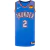 Esta imagem mostra a frente marcante da Camiseta NBA Oklahoma City Thunder Icon 23/24. Com uma combinação vibrante de azul e laranja, ela transmite uma energia e estilo únicos. O logotipo dos Thunder em destaque adiciona um toque autêntico. Seja parte da 