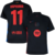 Barcelona 2024/2025 away jersey featuring Raphinha #11, in an all-black design with red accents and logos.