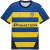Blue and yellow away jersey for Parma Calcio, featuring stripes and the club logo.
