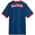 Back view of the RB Bragantino Away 2025 jersey in blue, featuring red accents and the "Red Bulls" logo.