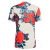 Back view of the Bayern Munich Pre-Match 2025/2026 jersey for men, featuring a colorful abstract design.