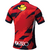 Kashima Antlers 2025 home jersey featuring a red and white design, with a distinct yellow logo on the back.