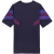 Back view of the LA Galaxy Adidas Originals 2025 purple jersey for men, featuring color-blocked stripes in purple and dark shades.