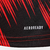 Close-up of the Flamengo 2025 Pre Match Jersey showing the Aeroready logo on a red and black patterned fabric.