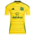 Front of Celtic Away Jersey 24/25 Yellow and Green Men's Supporter Adidas: Vibrant yellow jersey with green details, Celtic crest on the chest, and Adidas logo. Modern and breathable design, perfect for showing support for Celtic FC in away games.