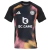 Front of Leicester Away Jersey 24/25 Black Men's Supporter Adidas: Black jersey with white details, Leicester City emblem on the chest, Adidas logo. Modern and elegant design, ideal for showing your support for the team.