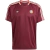Bayern Munchen 2025 Adidas red jersey with horizontal stripes and club logo.