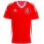 Camiseta roja de fútbol para hombre del equipo Internacional, modelo 2025 de Adidas, con detalles en blanco y el logo del club.