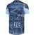 Back view of the Everton 2024/2025 training jersey in blue, featuring a design with the club's logo and architectural elements.